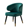 Wholesale High Quality Velvet Fabric Dining Chair with Gold Metal Legs