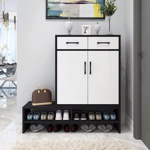 Modern Side Cabinet Wooden Home 2-Door Shoe Cabinet Rack for Home Living Room