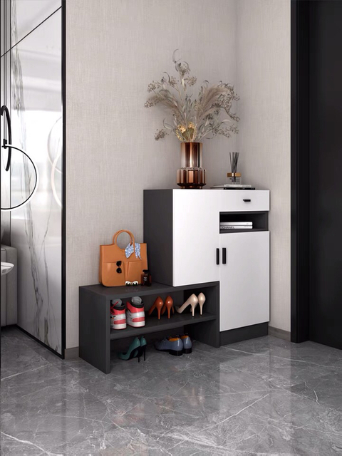 Nice Design Living Room MDF Furniture Home Hallway Wooden Rotating Shoe Rack Cabinet