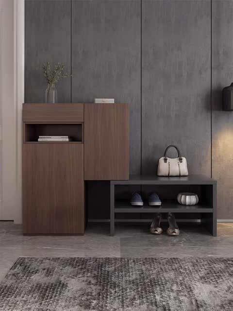 High Quality Large Capacity Shoe Rack Design Swing Door Shoe Cabinet Modern Design Wooden Shoe Rack Cabinet