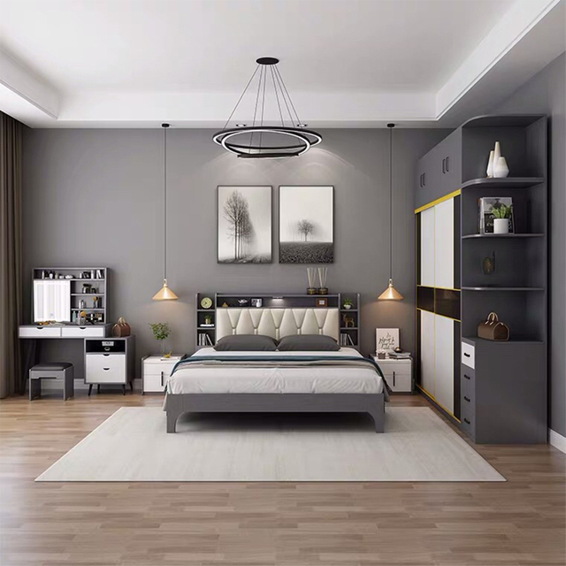 5 Star Complete Luxury Modern Solid Wood King Size Double Bed Furniture Set for Hotel Bedroom UL-22NR60990