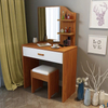 Grey Color Wooden Makeup Vanity Desk Bedroom Dressing Table Stool Set with Drawer