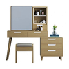 Modern Luxury Designer Adults Bedroom White Wooden Makeup Mirrored Dressing Table with Mirror