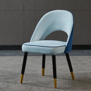 High Quality Luxury Modern Metal Legs Dining Chair Colorful Tufted Velvet Leather Dining Chair for Sale