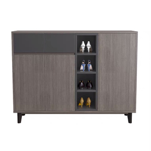 High Quality Large Capacity Shoe Rack Design Swing Door Shoe Cabinet Modern Design Wooden Shoe Rack Cabinet