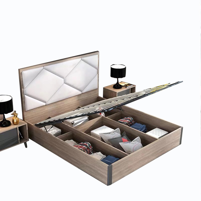 Wholesale Folding Wooden Home Hotel Bedroom Furniture Set Beds Mattress Sofa Double King Bed UL-9GD134