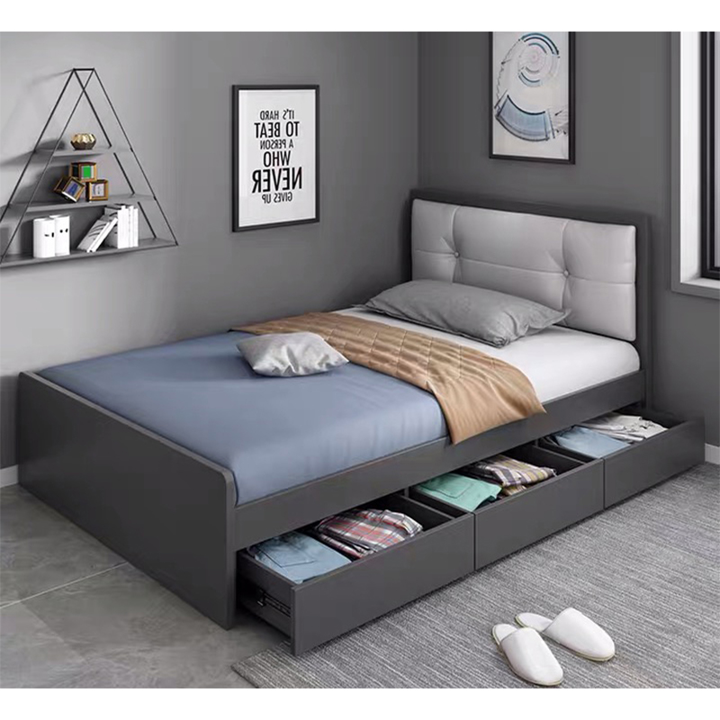 Modern Wooden Design China Factory Wholesale Home Bedroom Apartment Furniture King Double Size Bed UL-22LV0891