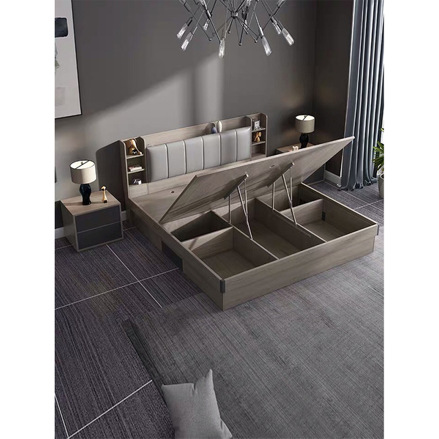 Foshan Hotel Apartment Furniture Modern King Size Headboard Hotel Beds Frame Hotel Bedroom Sets UL-22NR61088