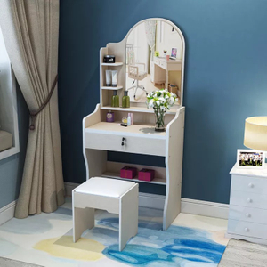 Modern Design Dressing Table with Mirror and Drawers Wooden White Dresser Bedroom Furniture Luxury Makeup Vanity Desk