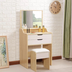 Simple Design Home Bedroom Furniture Storage Cabinet Hotel Wooden Dressing Table with Mirror Dresser