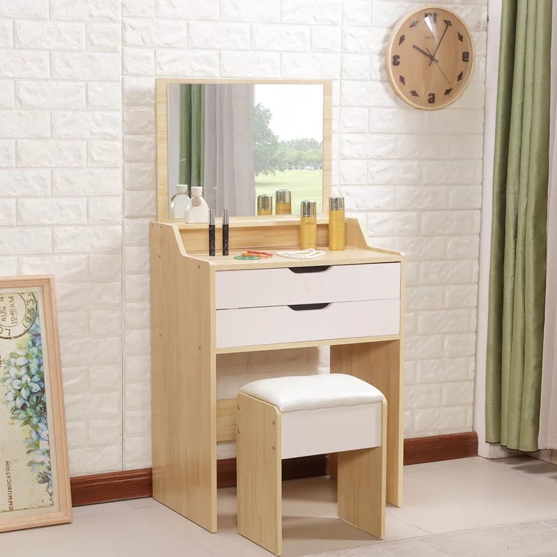 Nordic Makeup Dressing Table Dresser for Bedroom Soild Wood Vanity Desk Furniture