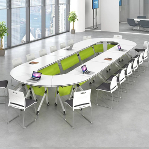 Foldable Office Furniture Meeting Training Lecture Rectangular Flip Top Folding Table