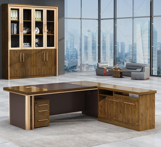 New Popularity Commercial Office Furniture with Drawer Storage L Shaped Office Business Furniture Wooden Office Table Desk UL-23FD2023