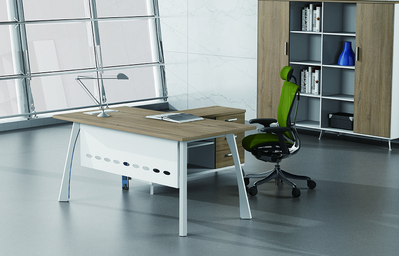 Modern Luxury Executive Office Table with L-Shape Design High-End Office Furniture UL-23NF1110