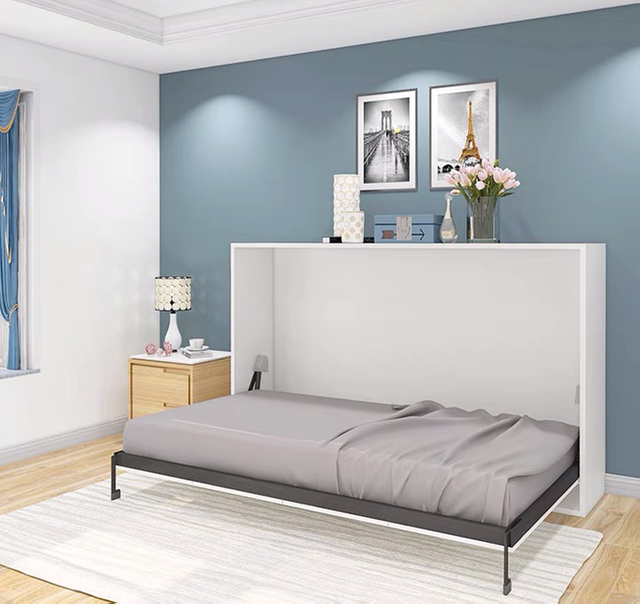 Bedroom Furniture Modern Style Functional Folding Bed Frame Desk Metal Wood Wall Murphy Bed UL-22WB022