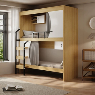Wooden Bedroom Furniture School Single Bunk Beds for Kids