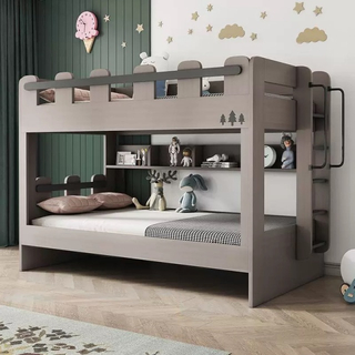 Modern Style Student Push Pull Bunk Bed Bedroom Furniture Single Kids Beds