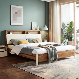 Wholesale Bed Furniture Set Modern Wooden Office School Dormitory Bedroom Double Kids Bunk Beds with nightstand