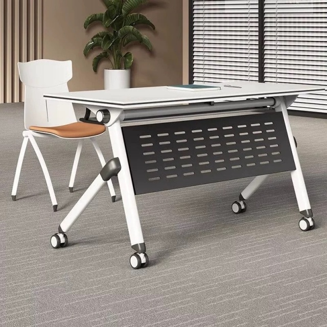 Foldable Office Furniture Meeting Training Lecture Rectangular Flip Top Folding Table