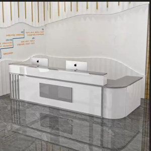  Luxury Style Customized Design Natural Marble Office Salon Front Desk Reception Desk