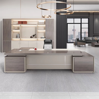 Office Furniture Mini Modern Executive Table L Shape Melamine Ergonomic Beautiful Manager Front Desk UL-23NF0330