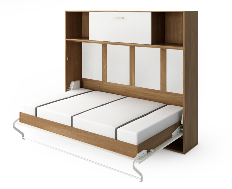 Popular Nordic Style Custom Size Multifunctional Murphy Bed with Bookshelf Vertical Folding Wall Bed with Sofa Mechanism UL-22WB011