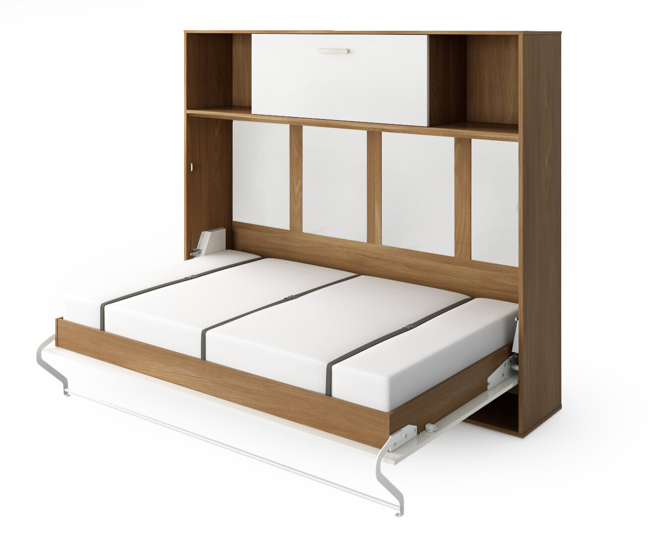 Popular Nordic Style Custom Size Multifunctional Murphy Bed with Bookshelf Vertical Folding Wall Bed with Sofa Mechanism UL-22WB011