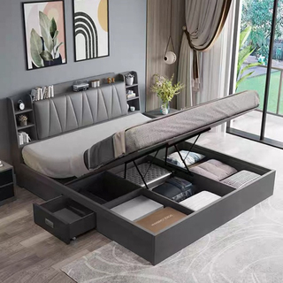 Modern Storage Wood Design double king size Bedroom Bed with drawer
