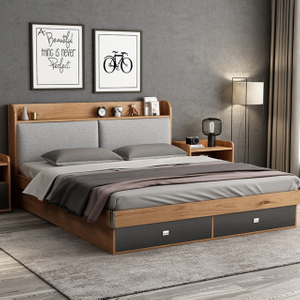 Modern MDF Home Children School Apartment Hotel Wooden Bunk Single Bed Bedroom Furniture Sets