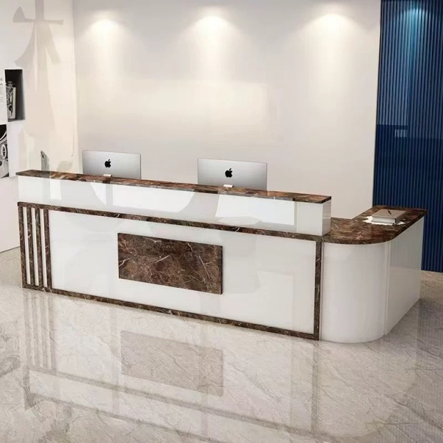 Wooden Marble Reception Counter Table Design Hospital Desk Reception Counter Luxury Reception Desk
