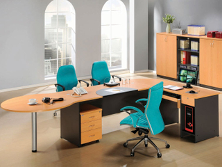 Classic Office Boss Executive Furniture Manager Desk L Shaped Product Desk With Lockers HX-9E0112
