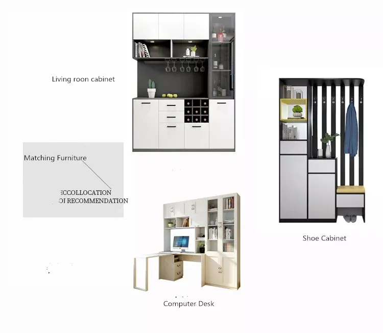 Modern Living Room Furnitutre Simple White Hall Home Showcase Cabinet Wine Display Cabinet