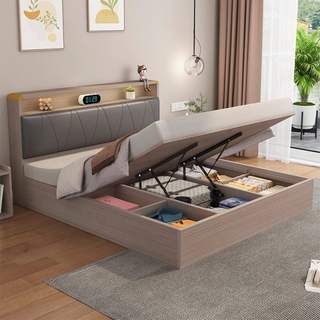 Wooden Bedroom Furniture Double and king Size Queen Bed Modern Simple Storage Bed