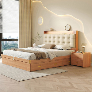 Double Beds Modern Bedroom Furniture Wood Single Bed