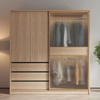 Modern Luxury Wholesale Wooden Bedroom Furniture Sliding Door Wardrobe with Drawers for Clothing Storage Prices