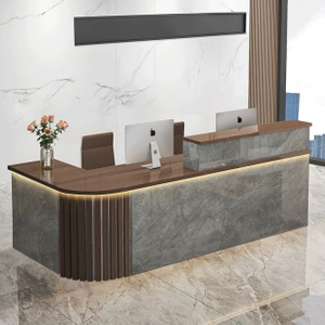 Luxury Style Customized Design Natural Marble Office Salon Front Desk Reception Desk