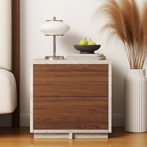 Wooden Bedroom Furniture Melamine 2 Drawer Bedside Table Nightstand