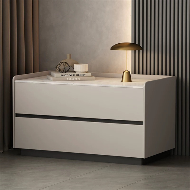 Melamine Wooden Modern Nightstand Bedroom Hotel Bedside