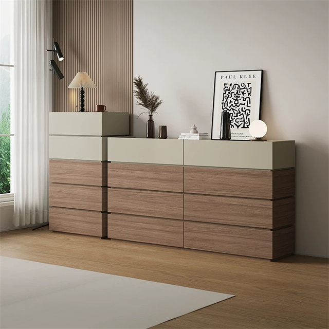 MDF Wide Dresser Chest with Soft Close Drawers Anti Water Modern Bedroom Storage Cabinet