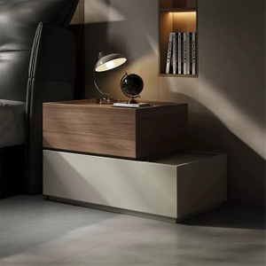 Modern Design Wooden Bedside Nightstand with 2 Drawers for Bedroom or Apartment Home Furniture