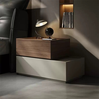 Modern Design Wooden Bedside Nightstand with 2 Drawers for Bedroom or Apartment Home Furniture