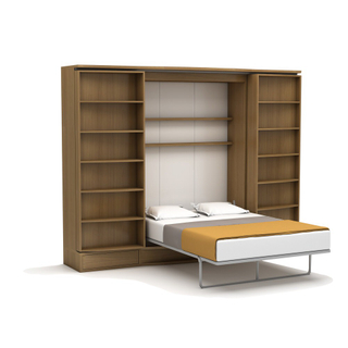 Wholesale Price Multi-Function Solid Wood Murphy Bed Custom Size Wallbed Wardrobe for Home Furniture Space-Saving Storage UL-22WB002