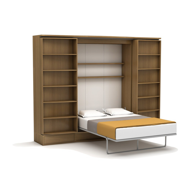 Wall Bed for Office Small Household Space Saving Wall Bed Murphy Hidden Beds With Storage Cabinet UL-22WB001