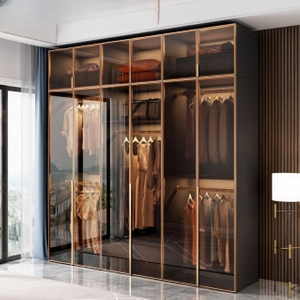 Hot Selling Home Furniture Wardrobe Three Doors Bedroom Clothing Storage Wardrobe with Upper Cabinet