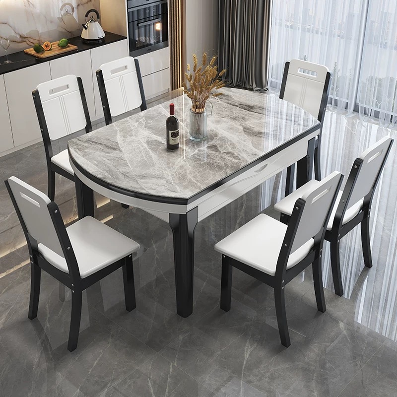 Factory Wholesale New Style Popular Fashion Living Room Furniture Modern Wooden Dining Table Set