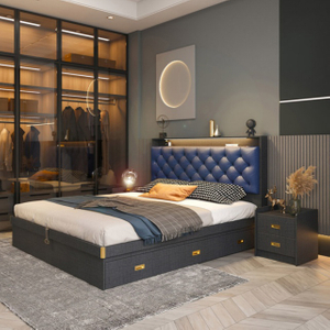 Modern MDF Home Children School Apartment Hotel Wooden Bunk Single Bed Bedroom Furniture Sets