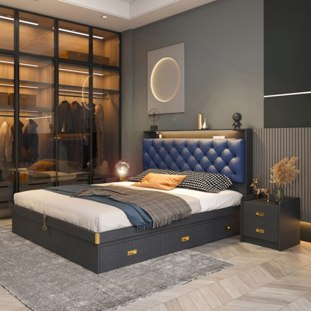 Modern MDF Home Children School Apartment Hotel Wooden Bunk Single Bed Bedroom Furniture Sets