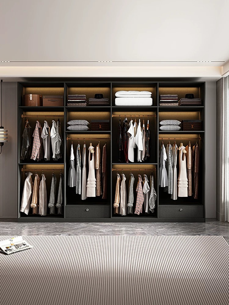 Factory Direct Hot Selling Sliding Door With Top Cabinet and Side Cabinet Wardrobe With Dressing Table Home Bedroom Closet