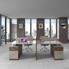 Light Luxury Wooden Black Office Furniture Staff Table Modular Workstation with Drawer 2 Person Office Desks