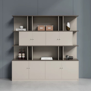 Wooden Glass Door Cupboard Melamine Office Furniture Bookcase File Storage Cabinet